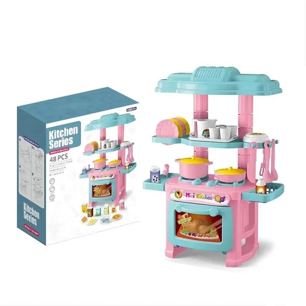 Leg hus køkken legetøj sæt simulering mini madlavning service leg hus legetøj