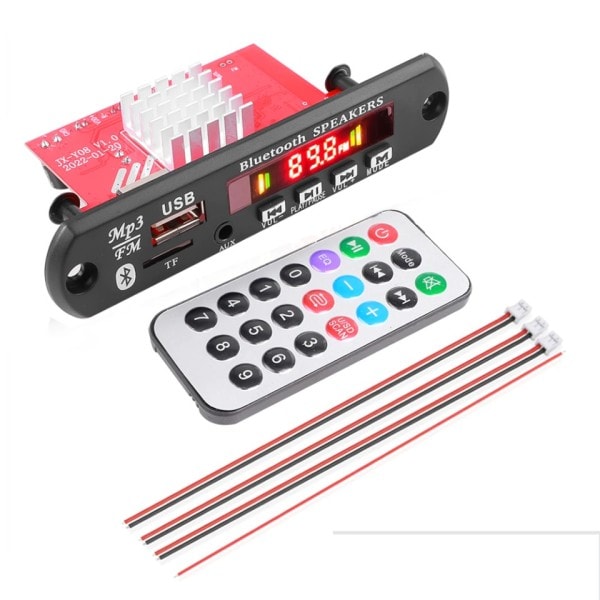 Förstärkare MP3 Spelare Dekoder Kort DC 5V-26V Bluetooth5.0 Bil FM Radio Modul Samtalsinspelning Support TF