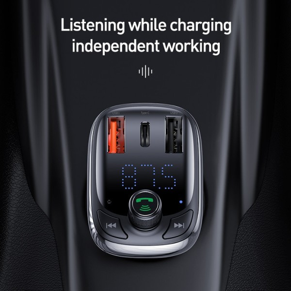 FM sender bil hurtig oplader til telefon bluetooth 5.0 bil kit lyd mp3 afspiller