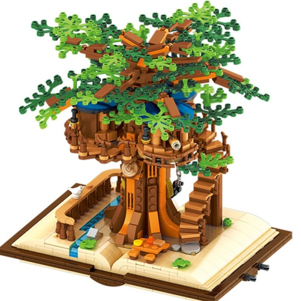 Viidakko Tree House Magic Book Four Seasons Assembly Bilding Blocks Classic Mall Bricks Sets Kid  Kits Lelut
