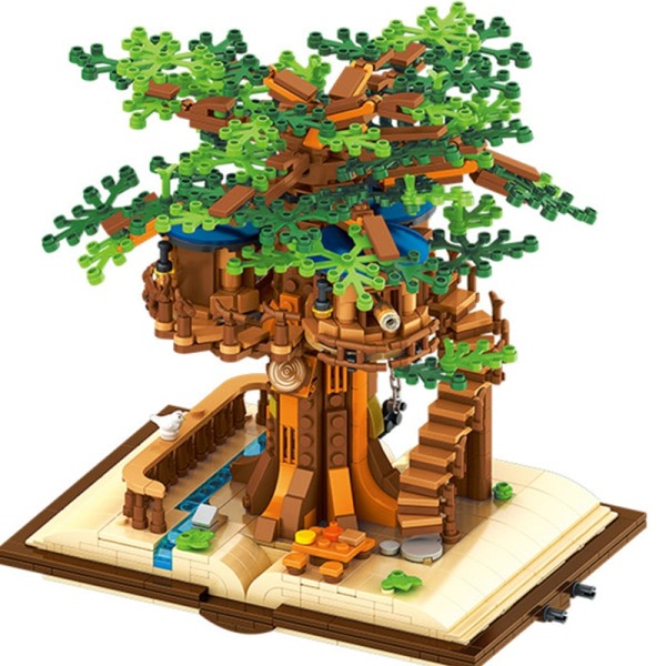 Viidakko Tree House Magic Book Four Seasons Assembly Bilding Blocks Classic Mall Bricks Sets Kid  Kits Lelut