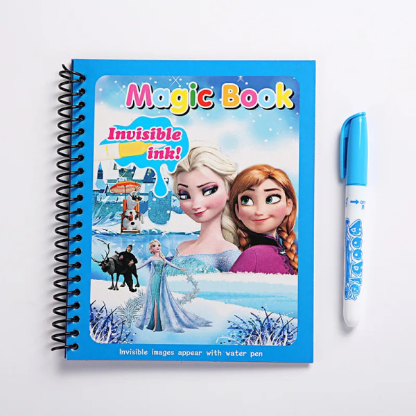 Fryst Elsa Vatten Målning Teckning Leksaker Graffiti Anime Action Figur Akvarell Magic Book