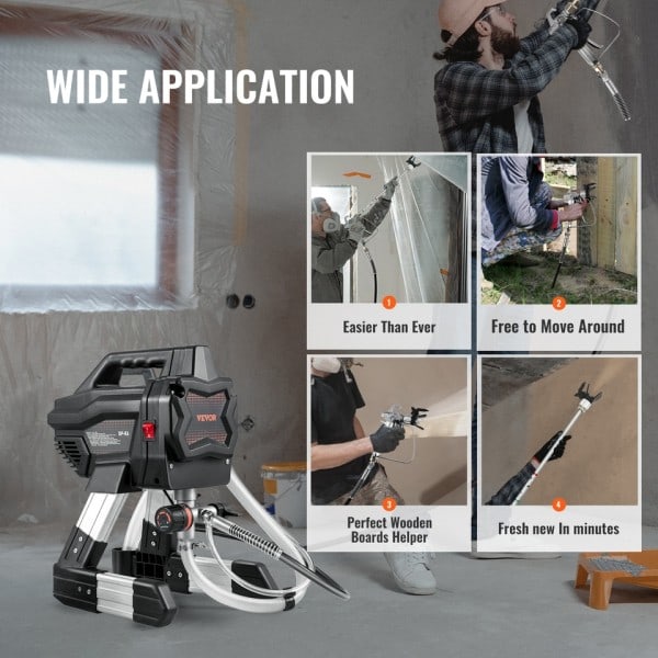 650W Stativ Airless Färg Sprayer Elektrisk Professionell Pulverbeläggning Maskin 1,1 L/min för Möbler Gård Vägg Sprayning