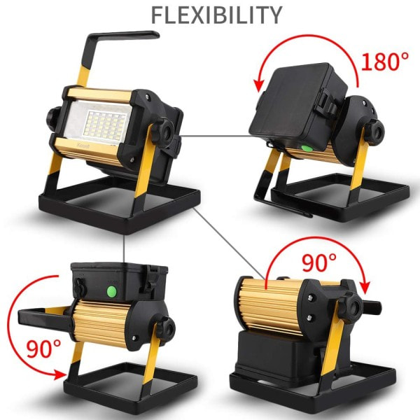 50W Flood Light Utomhus Portabel LED Reflektor Spotlight Laddningsbar Projektor Floodlight