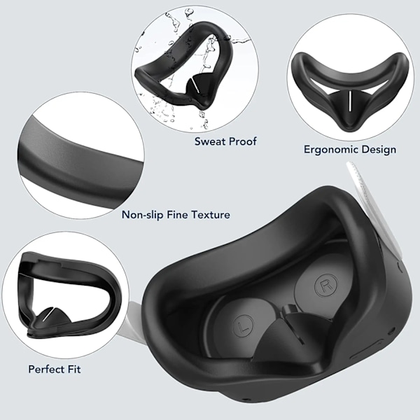 Høj kvalitet Blød Holdbar Silicone Beskyttende Cover Kit Til Oculus Quest 2 VR Face Cover Controller Grips Headset Cover VR Tilbehør