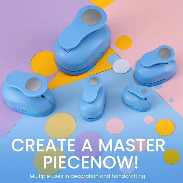 Circle Paper Punch, 5 PCS Circle Punches For Paper Crafts