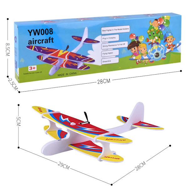 Stort skum flygplan leksak hand kastning flygande flygplan flyg segelflygplan diy modell leksak