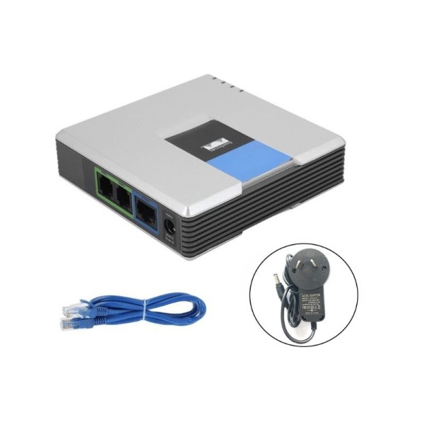 1Set Gateway 2 Porte SIP V2 Protokol Internet Telefon Voice Adapter med Netværk kabel