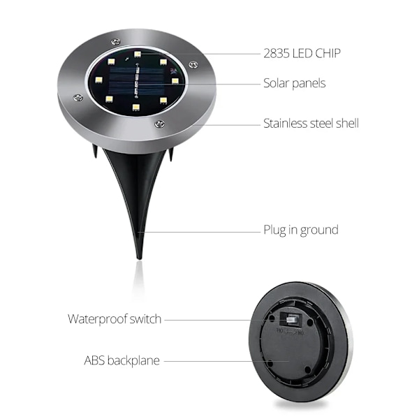 8 deler 20 LED Solar termisk lys hage innredning