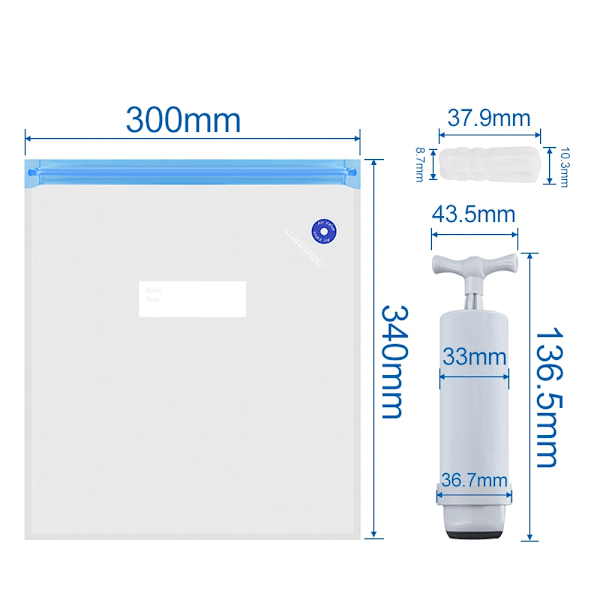 10 poser PLA ABS TPU PETG Filament Vakuum pose Med håndtag luft pumpe 3D printer filamenter opbevaring pose tørretumbler keep 3D udskrivning tilbehør