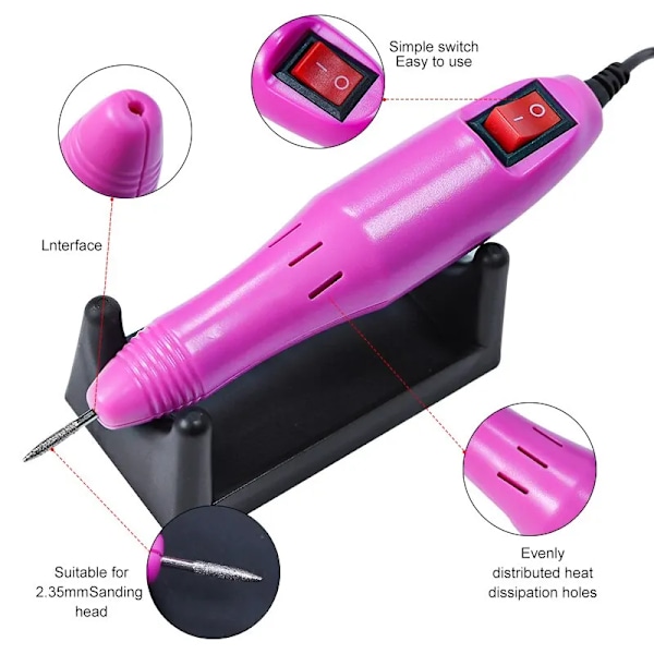 Professionell nagel borr maskin elektrisk nagelfil för manikyr naglar & tånagel manikyr nagelkonst pedikyr fil verktyg