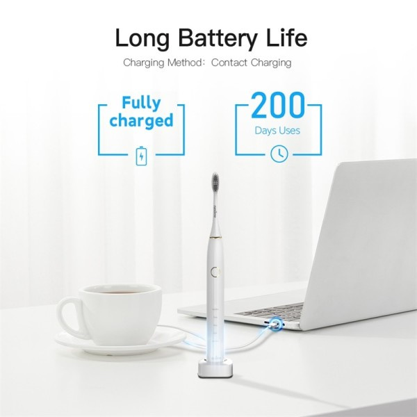 Smart Sonic Elektrisk Tandbørste Vandtæt Mikro Vibration Deep Cleaning Whitener