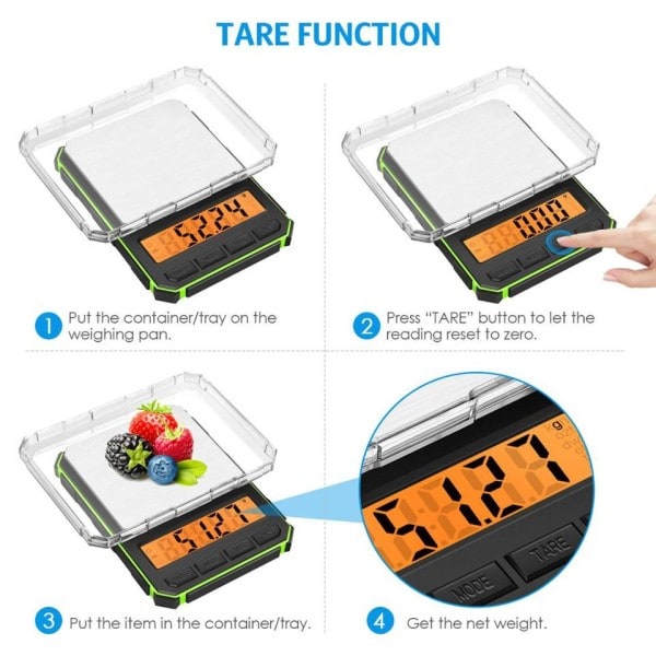 Kök Mini Vågar 500*0.01g Hög Precision Digital Display Elektrisk Våg