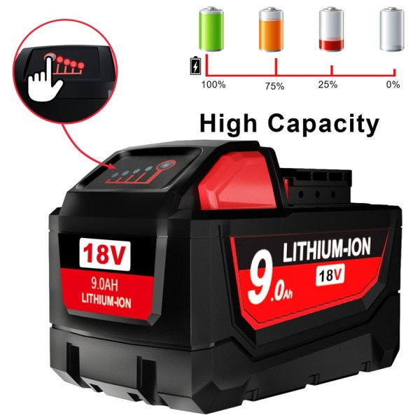 18V For Milwaukee M18 Batteri M18B6 XC 7.0 Ah Li-Ion 48-11-1860 48-11-1852 Eller Oplader