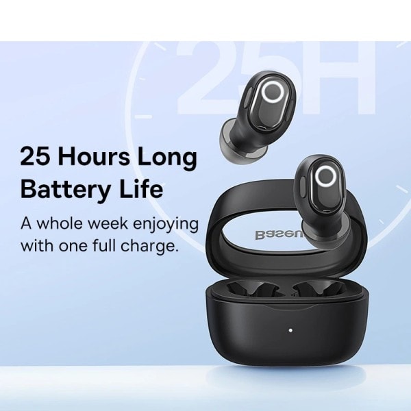 Trådløse Øretelefoner TWS Bluetooth 5.3 Hodetelefoner, Mini og kompakte komfortable slitasje, 25 timer Lang batteri levetid
