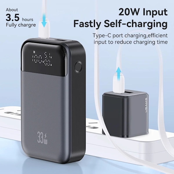 Mini virta pankki 10000mAh 33W PD pikalataus virta pankki