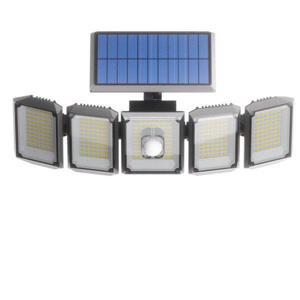 5 Hoder Solar 300 LED Lys Utendørs Bevegelse Sensor Vanntett Vidvinkel Belysning Vegg Lampe