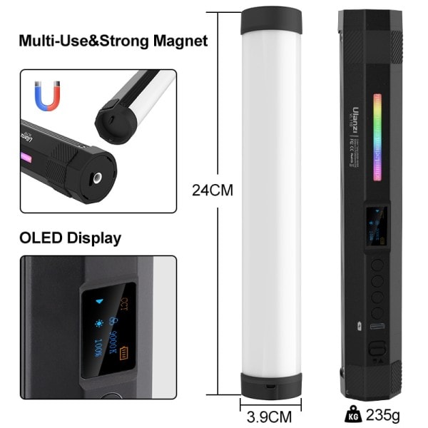 VL110 RGB Rör Video Wand Light CRI95 Photo LED Stick Video Portable Studio Camping Fill Light