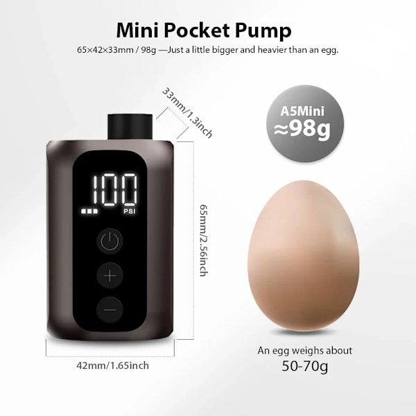 mini bærbar luftpumpe bærbar oppladbar trådløs sykkel