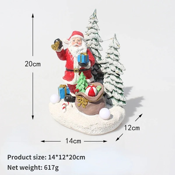 Jul dekorationer Jultomte Snögubbe Hjortar Lysande Ornament Harts Hantverk Jul presenter