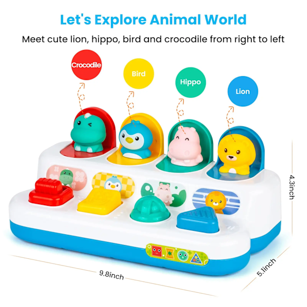 Interaktiv Pop Up Dyr Leke Peekaboo Switch Box Knapp Box Skat Overraskelse Eske