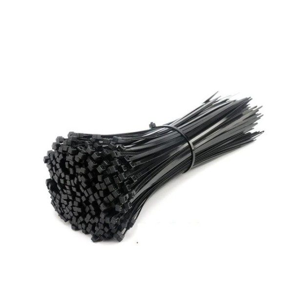 100 bitar svart 4x200 kabel band fäst ring återanvändbar kabel dragkedja band tum återvinning avtagbar