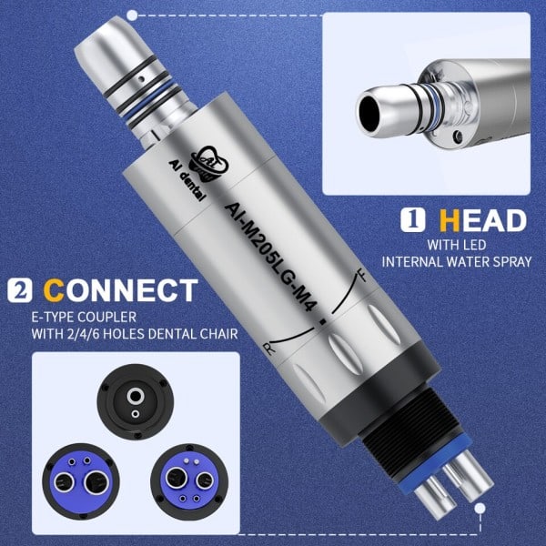LED Belysning Dental Låghastighet Luft Motor Med Mikro Ström Generator