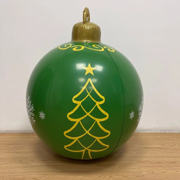 Joulu PVC Täytteinen koristeltu pallo Valmistettu PVC Joulu Kuusi Ulkona Sisustus lelu pallo