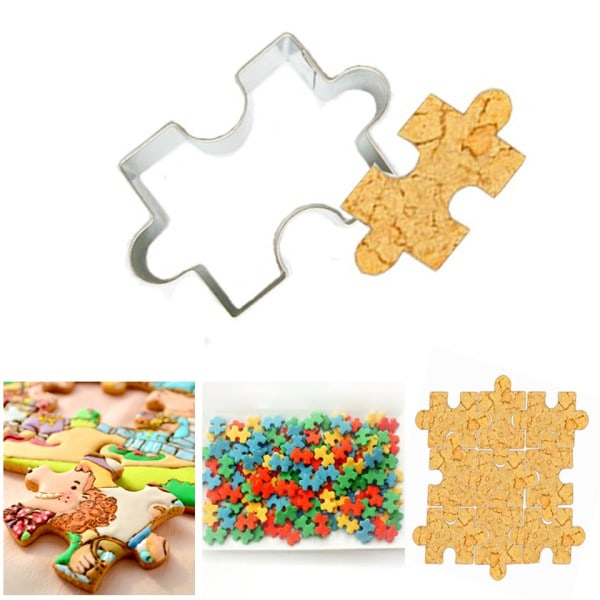 Jigsaw form cookie mugg kake form rustfritt stål cookie cutter