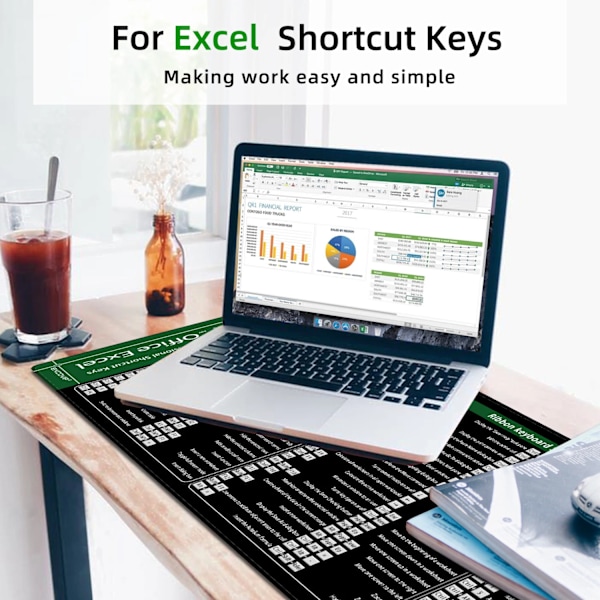 Excel snarveier musematte stor utvidet kontor datamaskin skrivebord matte stort tastatur musematte med sydd kant