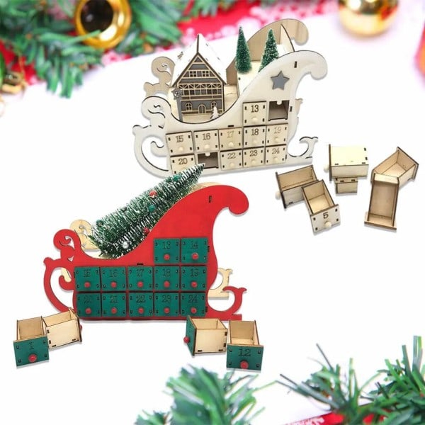 Jul advent kalender pynt træ lysende pynt gadget