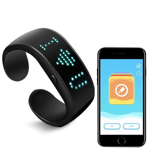 LED Display Armband Lysande Armband Bluetooth APP Redigering Glödande Armband