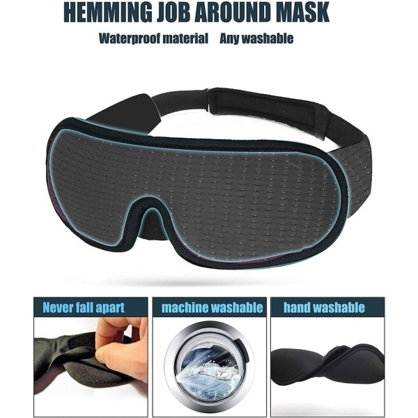 3D mask för sömn ögonmask ljus blockering mjuk vadderad sömn maskerad
