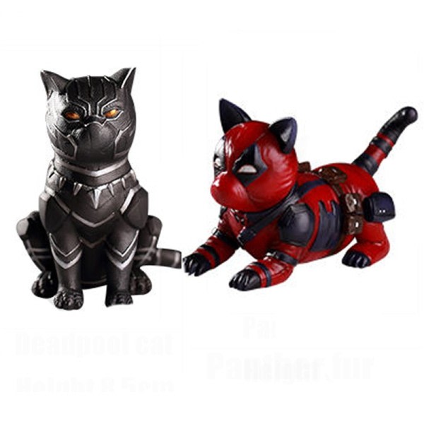 Äkta Auktorisation Deadpool och Black Panther Cat