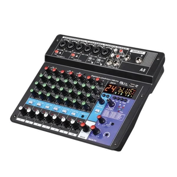 Professionel Lyd Mixer 8-Channel Lyd Mixing Konsol A8 Support Bluetooth USB 48V Power Interface