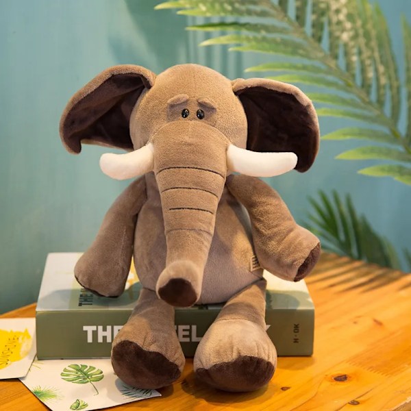 25 cm uppstoppad livsliknande lejon tiger elefant apa leopard giraff tvättbjörn docka simulering skog djur plysch leksaker