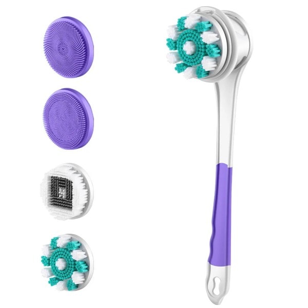 Multifunksjon Elektrisk Badebad Børste Massager Rygggnidning Børste Langt håndtak Spinning Kropp Rengjøring Spa Massasje Dusj Børste sett