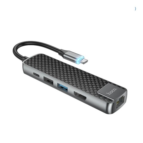 USB C HUB 4K 30Hz tyyppi C to HDMI 2.0 RJ45 USB 3.0 PD 60W sovitin