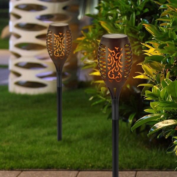 4 stykker sol flamme fakkel lys flimrende 12 LED landskap plen lampe bane belysning fakkel utendørs lys vanntett