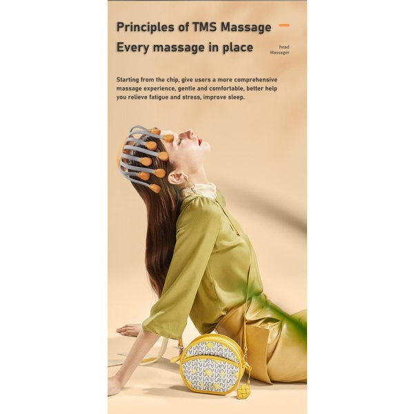 Massage Huvuden Orange Hårbotten Huvud Massager Rött Ljus Terapi Vibrator Bläckfisk Scratcher