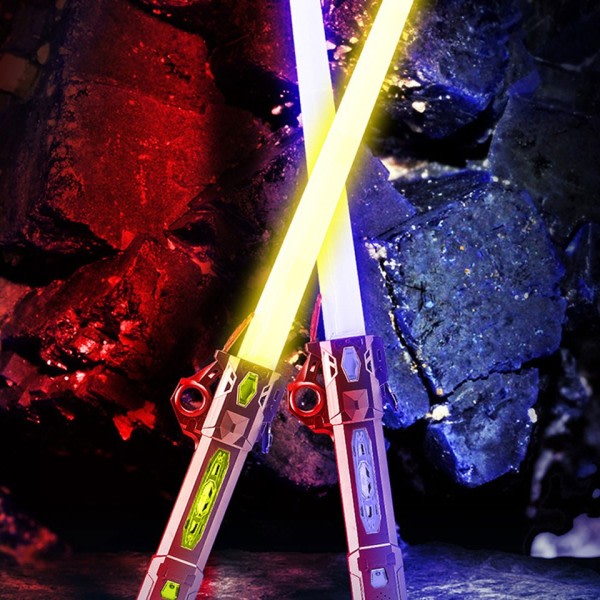 RGB laser miekka sisäänvedettävä salama valomiekka lelut käsi spinneri