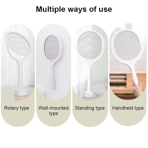 3500V 5in1 Mosquito Killer Lampe Multifunksjonell Vinkel Justerbar Bug Zapper Elektrisk USB Oppladbar Mygg Fly Flagermus Swatter