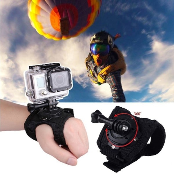 360 grader Håndled Band Arm Rem Bælte Stativ Mount til GoPro Hero 8/7/6/5/4/3+/2 Kamera Næve Adapter