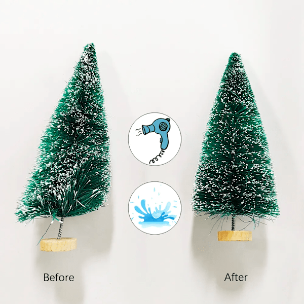 Mini jul träd plast konstgjord jul träd prydnad