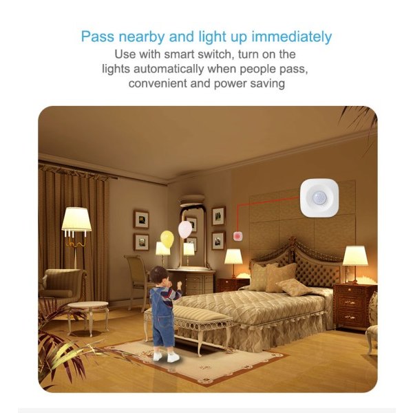 Smart PIR Motion Sensor Detektor Movement Sensor Smart Life APP Trådlöst Hem Automation System