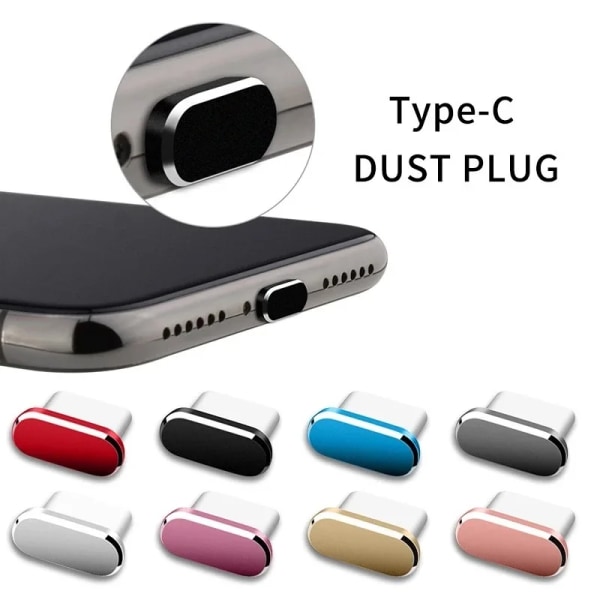 5 deler Type Metall Støv Plug For Samsung Xiaomi Huawei Universal Type-C Lade Port Beskytter Stopp Støvsikker Støvtett