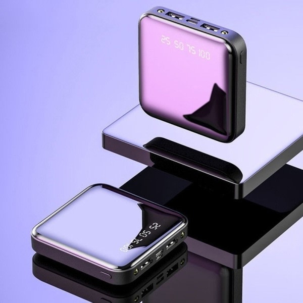 Mini Portable Power Bank Digital Display Ekstern Batteri Oplader med Dual USB Hurtig Opladning