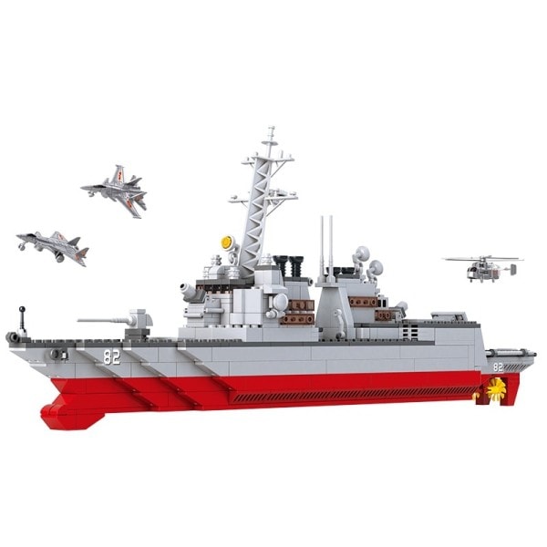 NAVY Militär Byggnad Klossar Set ARMY 1:450 Flygplan Cruiser Destroyer Chaser Krigsskepp