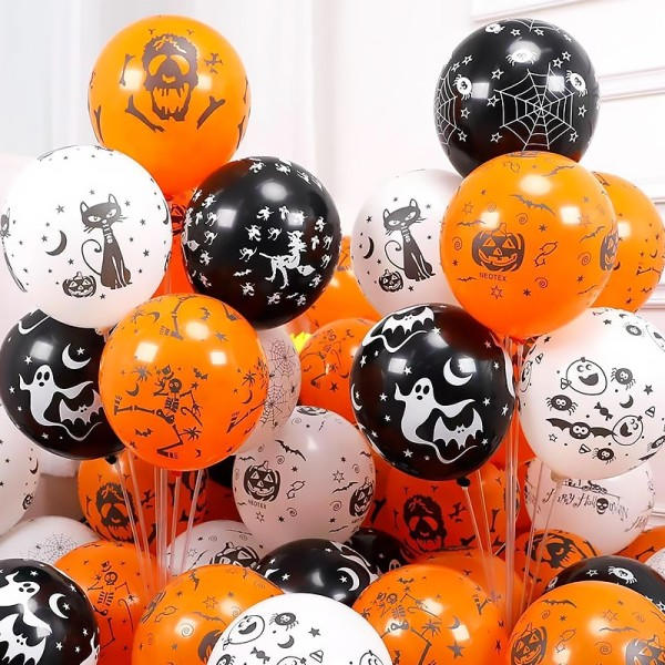 50 ballonger 12 tommer halloween ballonger kreativ gresskar edderkopp latex oppblåsbar ballong leker