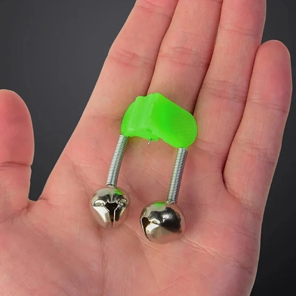 5 bitar Fiske bett larm fiske spö klocka spö klämma spets klämma klockor ring grön ABS fiske tillbehör utomhus metall